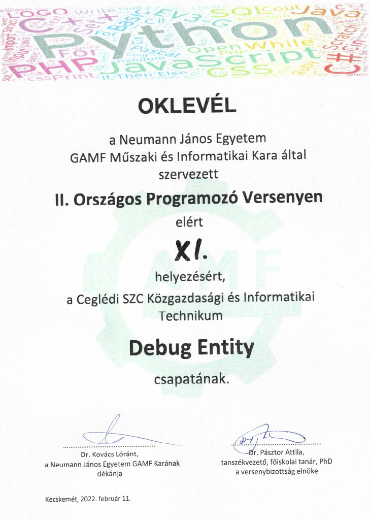 GAMF Programming Competition